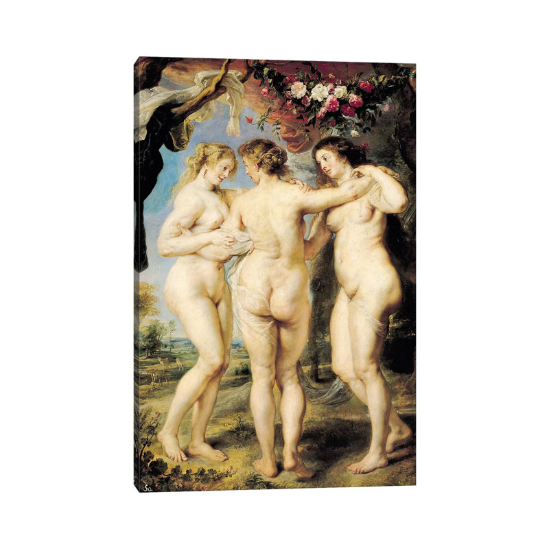 The Three Graces, C.1636-39 by Peter Paul Rubens - Wrapped Canvas Painting, 20.32 cm H x 30.48 cm W
