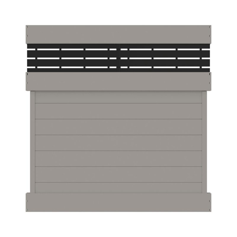 Ensemble de panneau d'intimité en vinyle gris, H 70,5 po x l 70 po x P 1,75 po