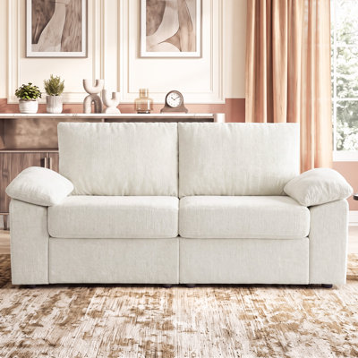 Canapé modulaire en chenille de 73 pouces – Causeuse avec accoudoirs rembourrés