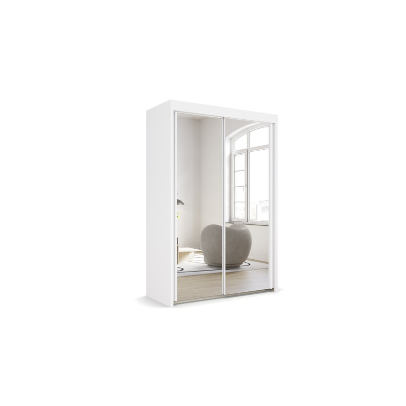 Imperial 2 Door Sliding Wardrobe, Alpine white, 223cm H x 151cm W x 65cm D