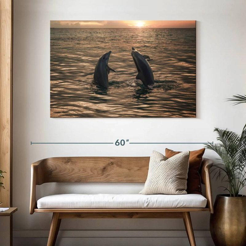 Dauphins dansants Brampt, H 32 po x l 48 po