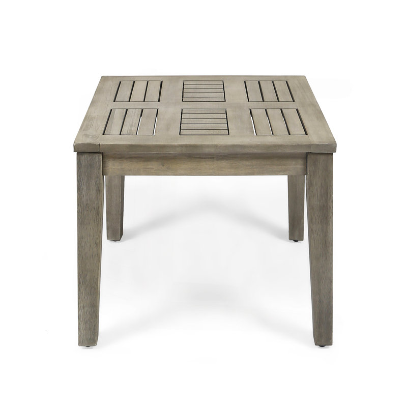 Outdoor Acacia Wood Side Table, Gray