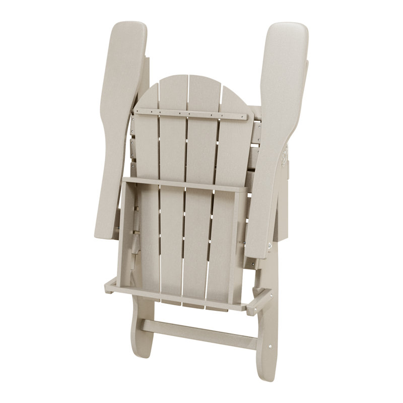 Laguna Outdoor 5-Piece Adirondack Chair With Square Coffee Table Conversation Set, Sand