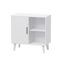 Armoire de rangement avec pieds en bois massif, buffet blanc avec 2 tablettes 31,5 po x 15,75 po x 31,5 po, console moderne pour la salle à manger