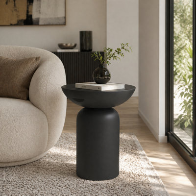 Table de bout moderne à piédestal 25,6 po
