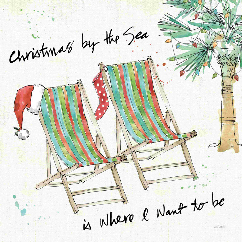 «Beach Divas X1 Christmas V2», impression sur toile tendue, H 12 po x l 12 po, Non, Toile tendue