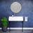 Carre 36" Ceramic Console Sink White Basin Black Legs-1110301861