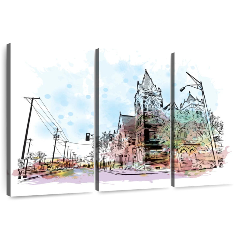 Sireci Fort Wayne Street Corner, 28" H x 45" W
