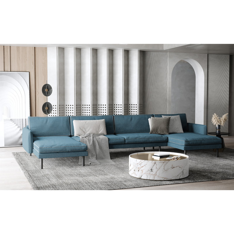 Ester U Corner Sofa, Dark Blue