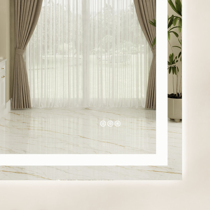 Deervalley 55"X 30"  LED Bathroom Mirror With Lights, 1.5X Anti-Fog, Front And Backlit Frameless LED Mirror