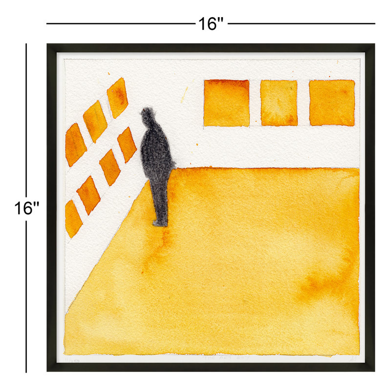 "Art Guy" par Simon Schneiderman - Reproduction d'art sur papier encadrée, Cadre noir, H 16 po x l 16 po