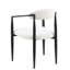 Chaises de salle à manger de style Mid-Century moderne (2), dossier arrondi et pieds en métal pour 2 cuisines élégantes, fer