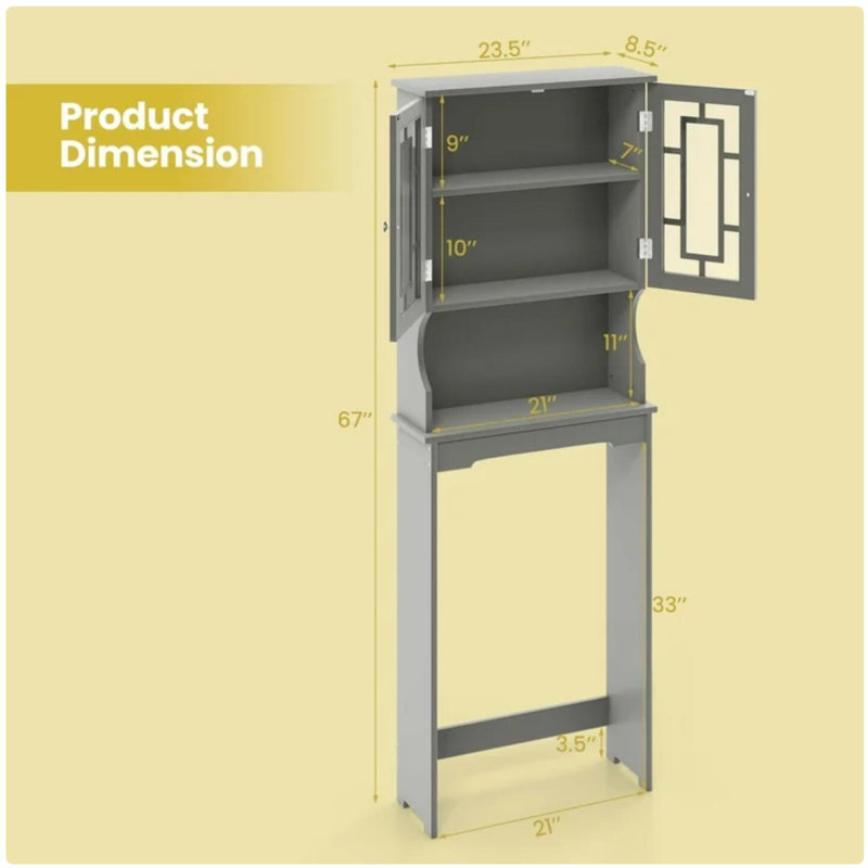 Armoire de rangement pour salle de bain, Gris
