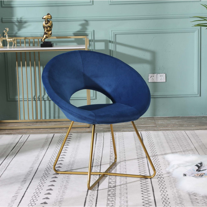 Fauteuil d'appoint en velours, Bleu