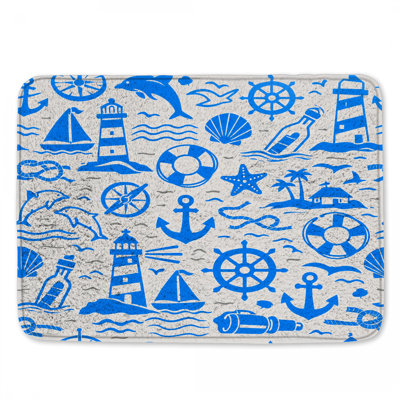 Tapis de bain bleu