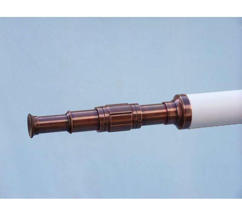 Milana Entertainment Decorative Telescope, Bronze/White/Black, 65" H x 9" W x 6" D