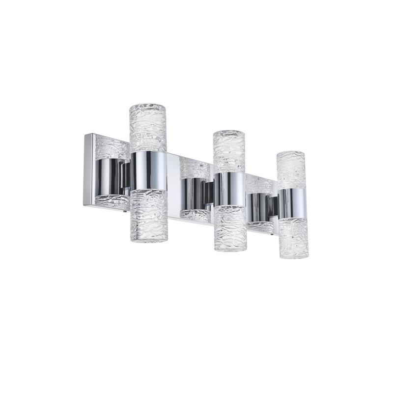 Bindschatel Dimmable LED Bath Sconce, Chrome, 8.66" H x 24" W x 24" D
