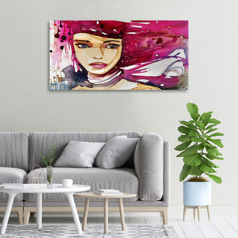 Abstraction Of A Woman - No Frame Print on Canvas