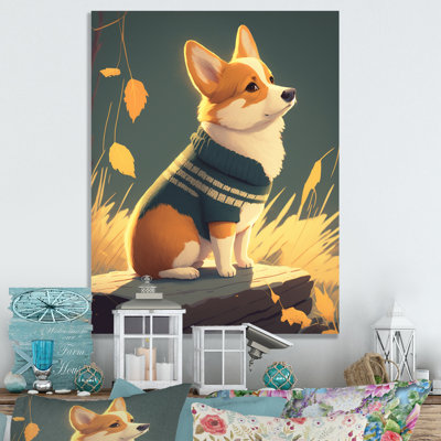 «Cute Little Corgi Dog», reproduction sur toile