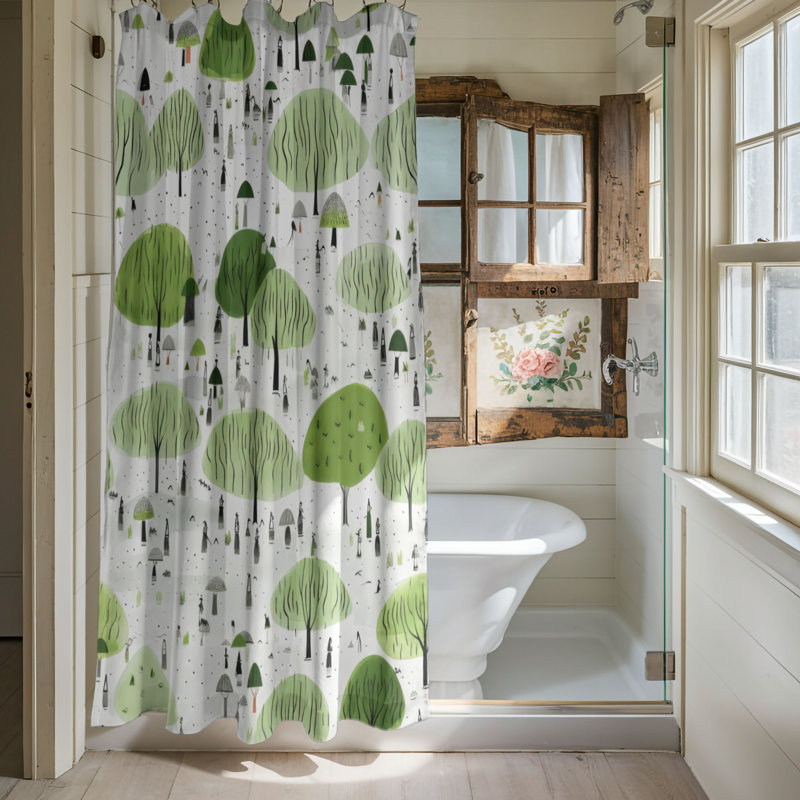 Rideau de douche Verdant Rain - Premium, H 74 po x l 71 po
