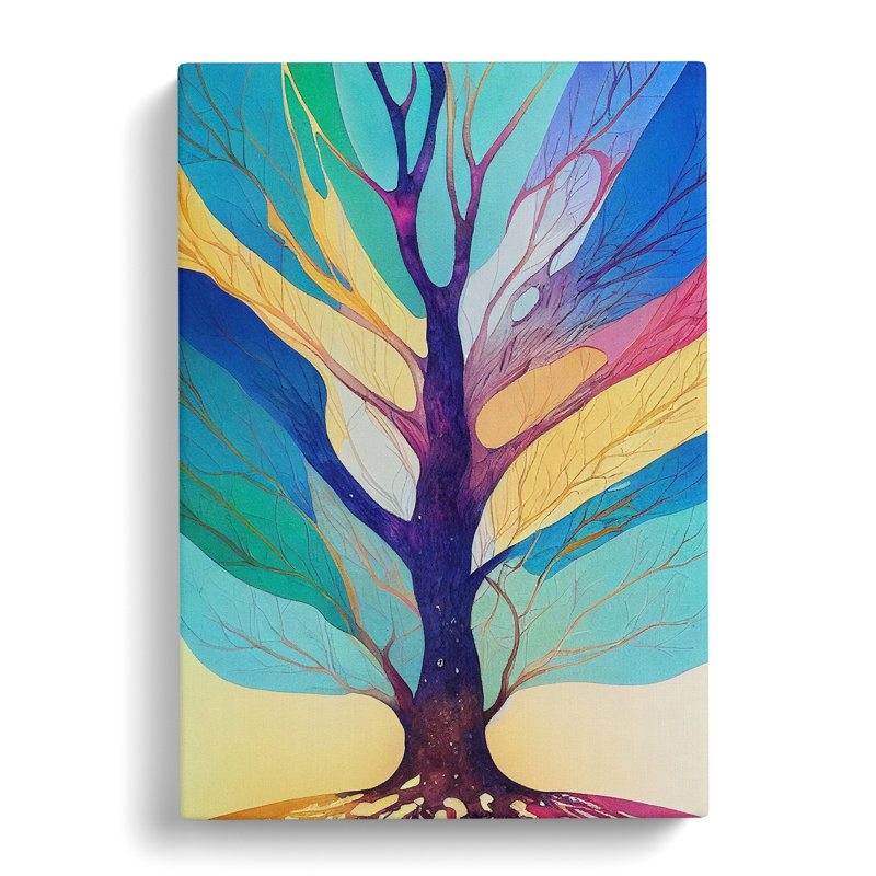 XC1022-1643X Colourful Tree Leaves No.4 Abstract - Wrapped Canvas Print, 50cm H x 35cm W x 3cm D