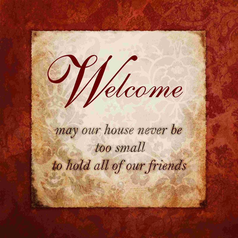 Welcome to Our Home - Reproduction sur toile tendue, H 12 po x l 12 po