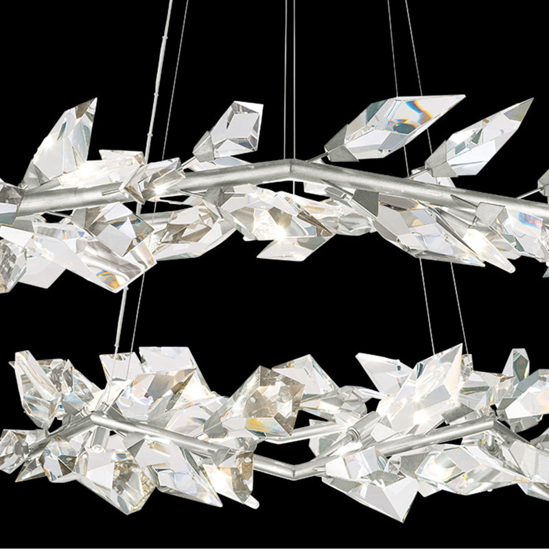 Lustre rond 55 po Foret, Argent