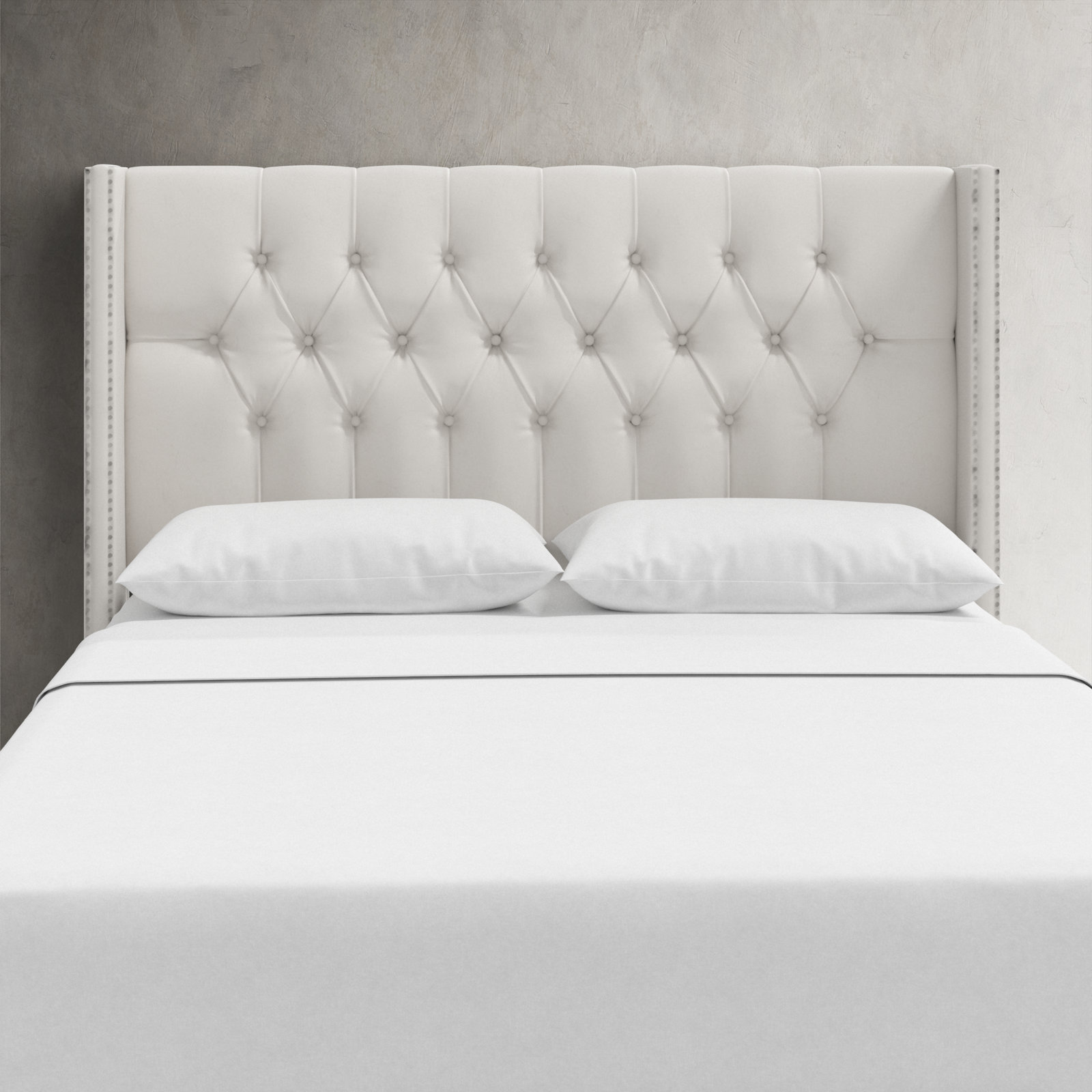 Knighten Upholstered Headboard, Twin, Bella Light Gray Performance Velvet
