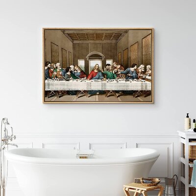 La Ultima Cena Cuadro the Last Supper by Leonardo Da Vinci - Floater Frame Painting Print on Canvas -  IDEA4WALL, 8022270353039