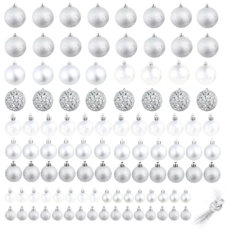 Solid Colour 节日装饰品 Bauble, Sliver
