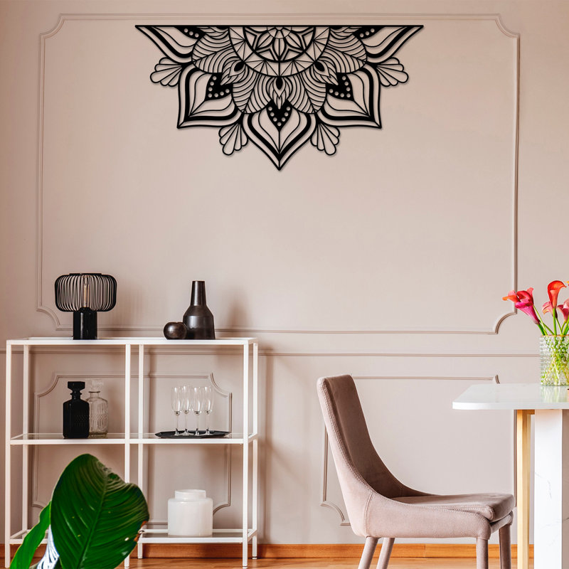 Elegant Decorative Metal Wall Accessory, Black Finish, 60.6 x 30.7 inches | 100% Metal Construction, Thickness: 0.06 inches | Ideal for Modern Home Decor, Easy Wall Mounting, Stylish and Durable Design
