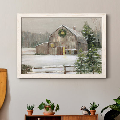 Winter Barn - cadre photo, reproduction d'art sur toile