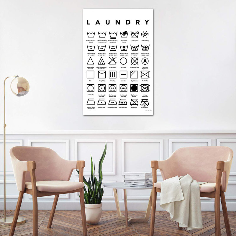 Laundry Symbols by Seven Trees - Wrapped Canvas Print, 101.6 cm H x 66.04 cm W x 1.91 cm D
