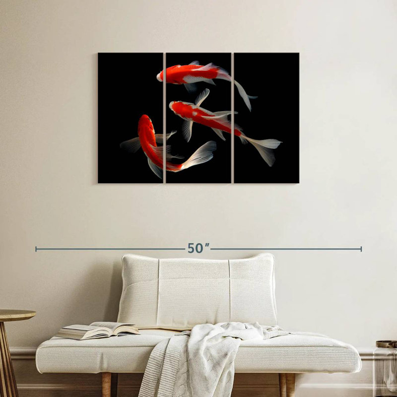 Koi Fish Trio, 24" H x 38" W