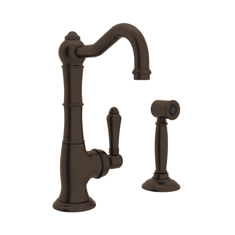 Cinquanta Single Handle Kitchen Faucet with Accessories, Tuscan Brass