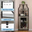 Armoire à vin de coin avec support à vin et porte-verres à 5 niveaux, gris-404033813-404033833