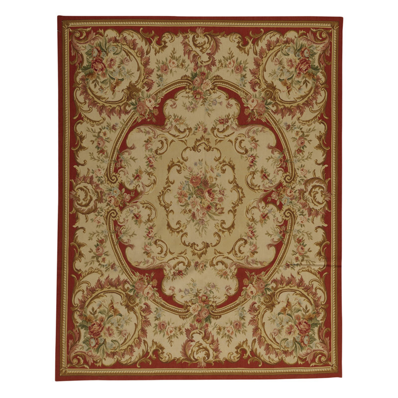 Hand-Knotted High-Quality Red/Beige Area Rug