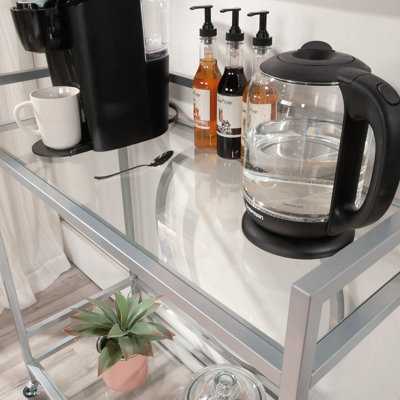 Chariot-bar, finition grise