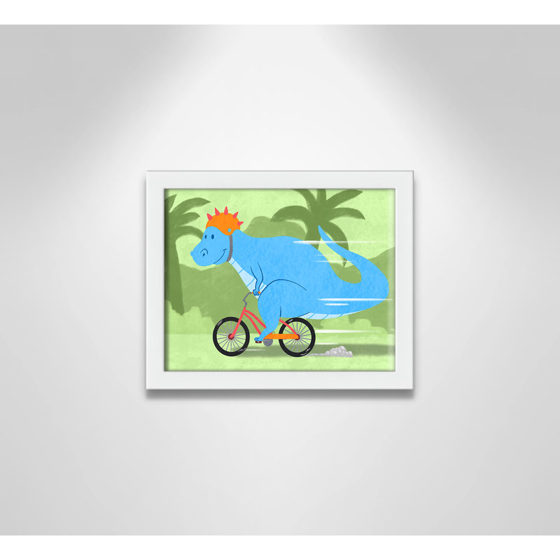 «Riding Dino 1», impression sur papier, H 24,5 po x l 34,5 po x P 1,18 po, Encadré de boîte blanc