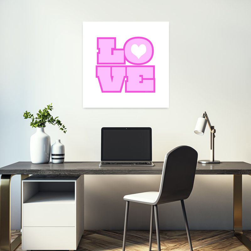 Art mural abstrait contemporain Love Love, H 18 po x l 18 po