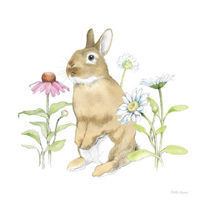 Wildflower Bunnies IV by Beth Grove - Wrapped Canvas Art Prints