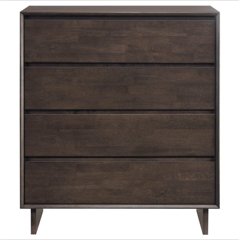 Commode 4 tiroirs brun chaud
