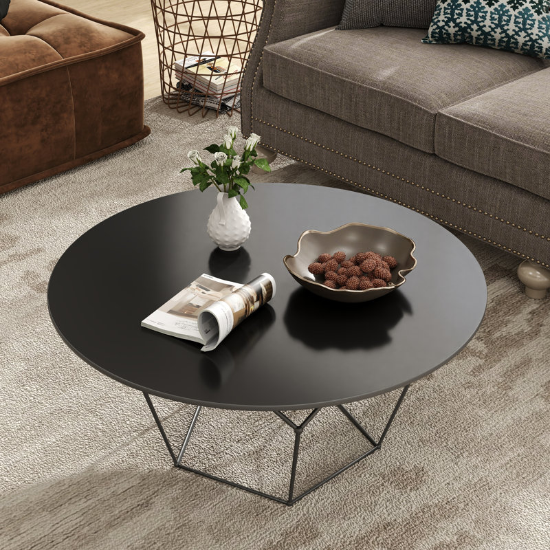 Black Round Matte Sintered Stone Table Top – Diy Overlay & Replacement For Coffee Tables, Patio Tables & Side Table