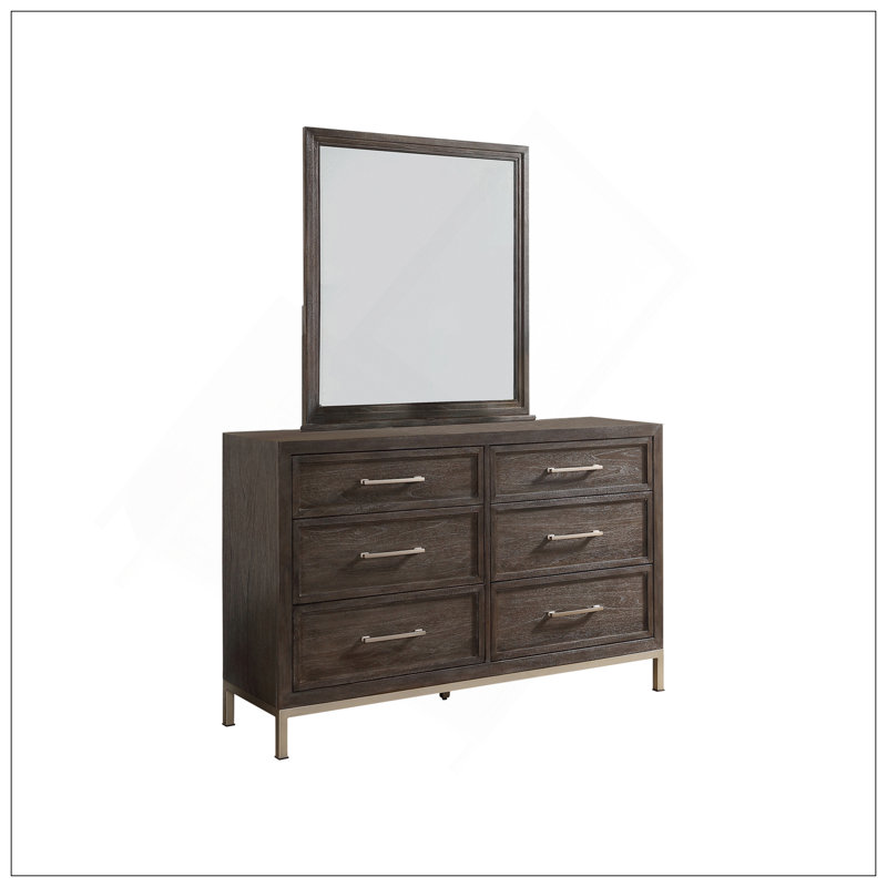 Broomfield - Commode et miroir - Brun foncé