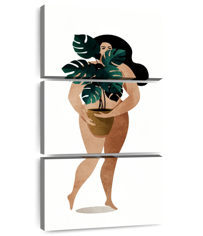 Nu avec plante, H 32 po x l 15 po