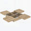 Table basse carrée en placage avec plateau coulissant et beaucoup de rangement-496815723