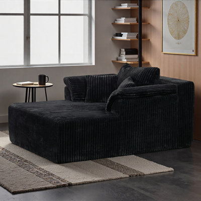 Méridienne surdimensionnée de 60 po x l 46 po à l'intérieur, canapé-lit rembourré en velours côtelé, chaises de lecture à siège profond, fauteuils en nuage, aucun assemblage requis