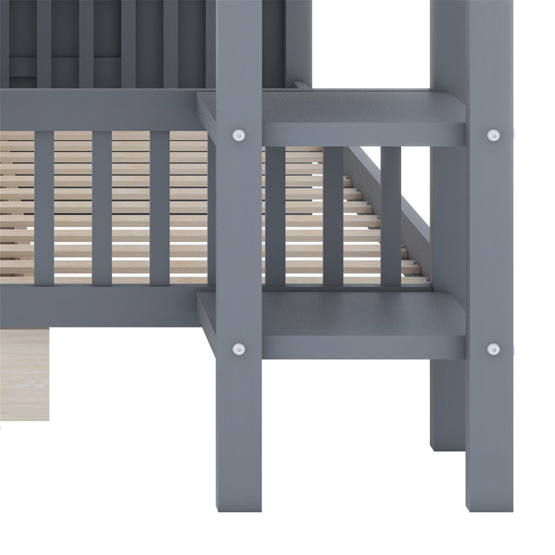 Janal Kids Twin-Over-Twin Bunk Bed with Drawers