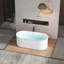 Baignoire de trempage autoportante en acrylique de 67 po de style cannelée avec trop-plein à fente intégrée et bonde en nickel brossé
