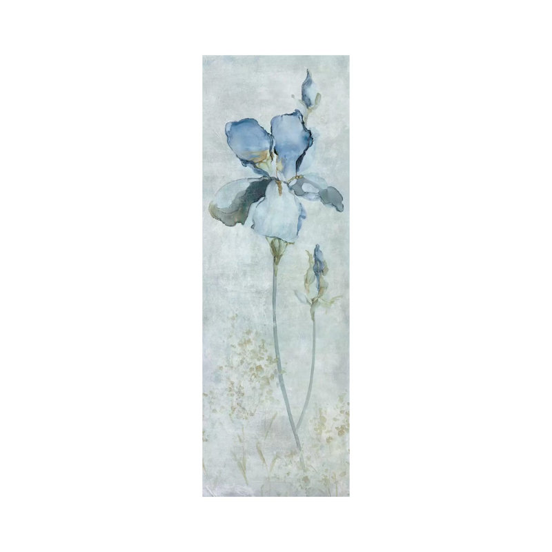 Blue Iris by Carol Robinson - Wrapped Canvas Panoramic Painting, 30.48 cm H x 91.44 cm W x 1.91 cm D